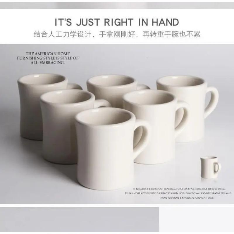 Короткая белая кружка керамическая кофейная чашка