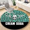 Cream Soda Skull Round Rug – Non-Slip Round Floor Mat – Indoor Home Decor Rug