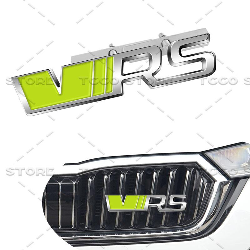 JBIW9 3D Chrome Metal Car Styling VRS Logo Front Grille Emblem Sticker For Skoda Octavia Fabia Rapid Superb Kodiaq Rear Trunk Decor