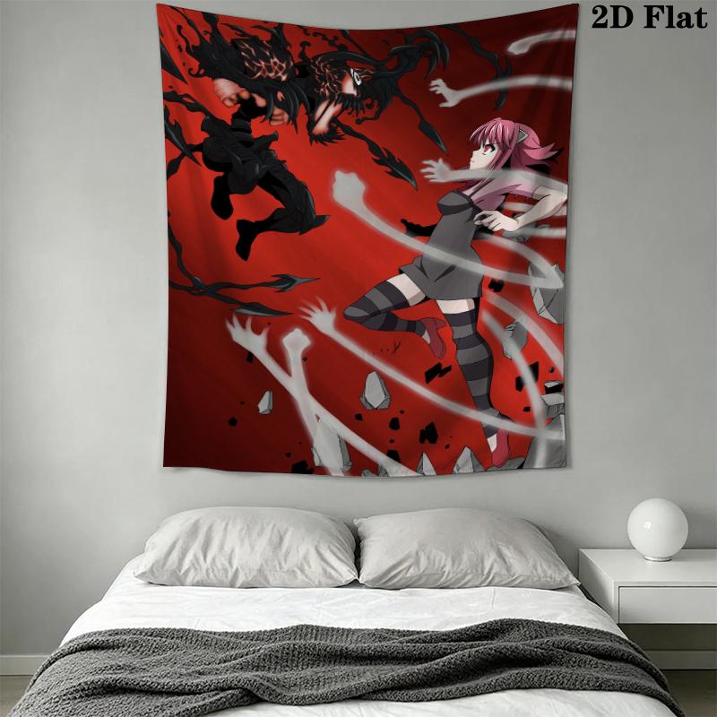 Elfen Lied Anime Wall Tapestry Aesthetic Wall Hanging Printed Fabric Blanket Decorative Tapestries for Bedroom Living Room Home Decor