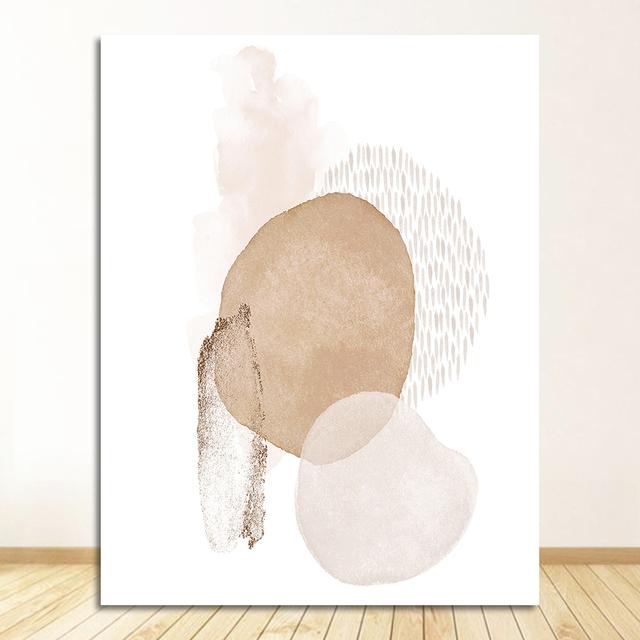 Цветная геометрическая картина на холсте, печать плакатов, настенная художественная картина для спальни, гостиной, домашнего декора, модный современный абстрактный розовый, бежевый