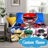 Custom Name Power Rangers City Adventure Blanket bed sofa Blanket Flannel Blanket for Camping, Hiking, Picnic Essentials,gift for Fan family