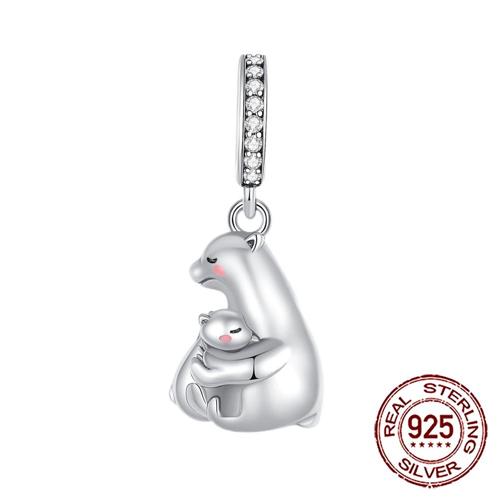 New Charms 925 Silver Cat Dog Flamingo Chameleon Axolotl Animal Beads Fit Bracelet Necklace Women DIY Jewelry
