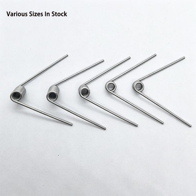 304 Stainless Steel Torsion Spring 1.2mm Wire Diameter 3 6 9 Coils V Shape Hairpin Twist Spring Industrial Hardware