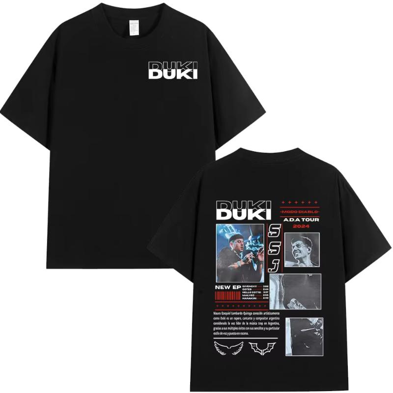 Рэпер Duki ADA Tour Мерч Футболка Унисекс Женская Одежда Хлопок Уютные Оверсайз Футболки Хип-Хоп Футболки с Коротким Рукавом Streetwear