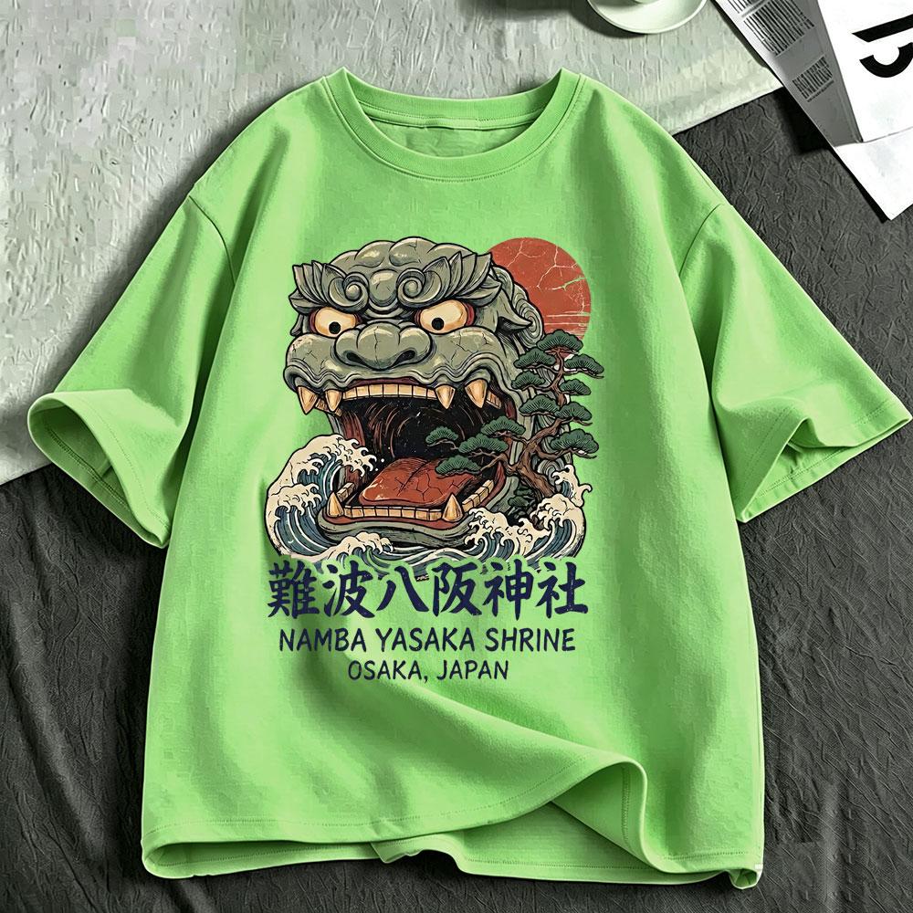 Osaka Japan Namba Shrine Retro Style Japanese Souvenir Funny Meme Graphic T Shirts Unisexs Fashion Cotton Short Sleeve Tshirts
