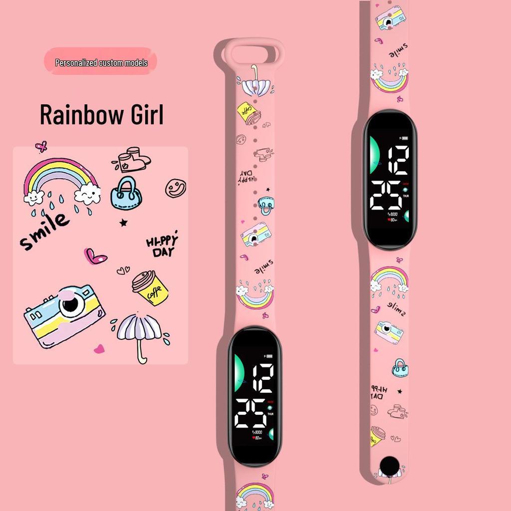 New Cartoon LED Waterproof Sports Watch: Cute Anime Design for Students