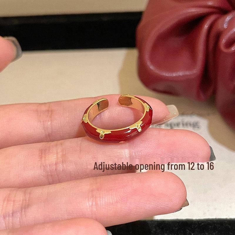 Кольцо Ankola Red Drop Oil Open Ring: Женская коллекция осень/зима: модная, универсальная и изысканная