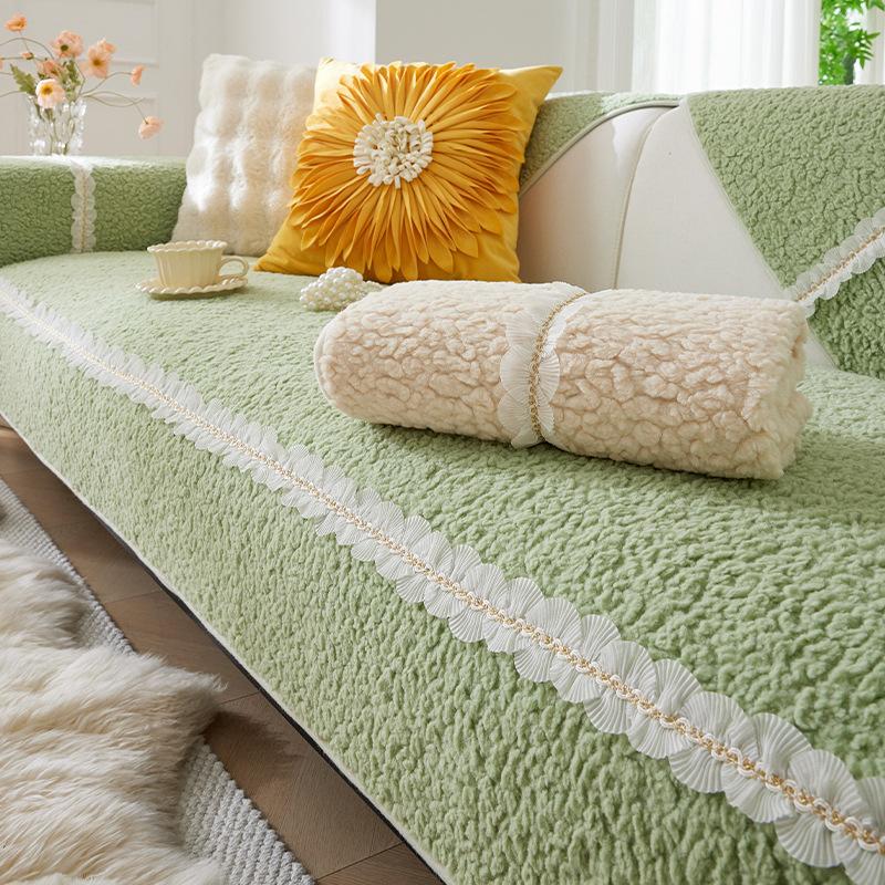 Новая подушка для дивана, утолщенный флис, простой современный нескользящий теплый кремовый, песочный кожаный чехол для волос, полотенце