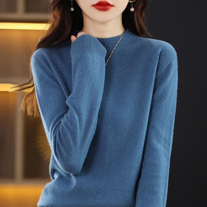 Женский свитер из 100% мериносовой шерсти, СОВРЕМЕННЫЙ НОВЫЙ зимний вязаный пуловер SAGA, осенний джемпер, женские вязаные топы с длинным рукавом