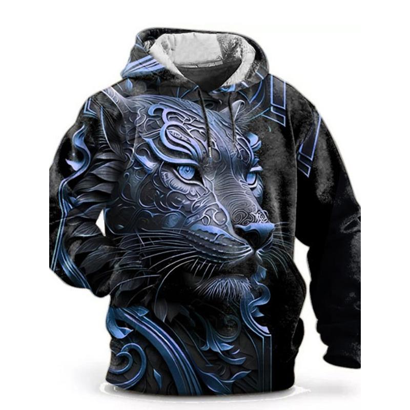 Унисекс мода мужская толстовка с капюшоном с рисунком животных тигра принты повседневный классический повседневный 3D пуловер уличная толстовка с капюшоном длинный рукав