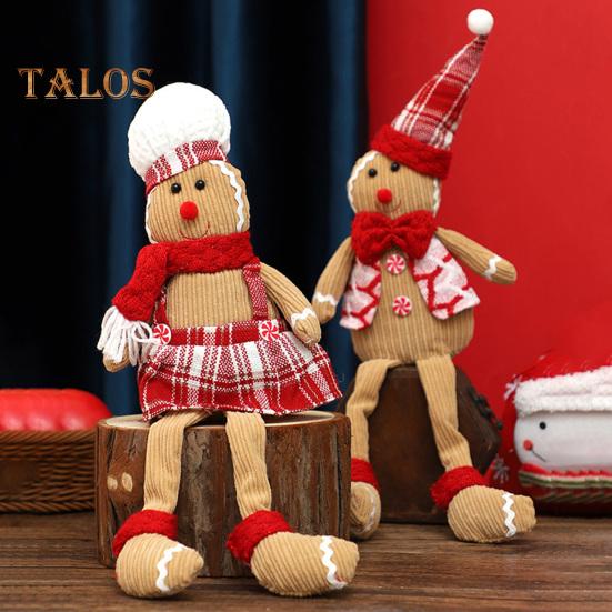 Пряничный человечек, кукла с длинными ногами, рождественская мягкая плюшевая игрушка, милая кухонная пряничная фигурка для мужчин и женщин, украшение на рождественскую елку
