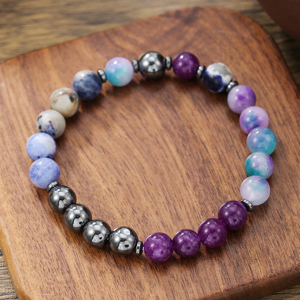 Европейский Кристальный Браслет из Тигрового Глаза на Эластичной Основе, Украшения из Натуральных Каменных Бусин