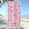 Sweet Butterfly Floral Striped Beach Towel Cute Line Print Quick Dry Oversized Soft Absorbent Beach Blanke for Summer Beach