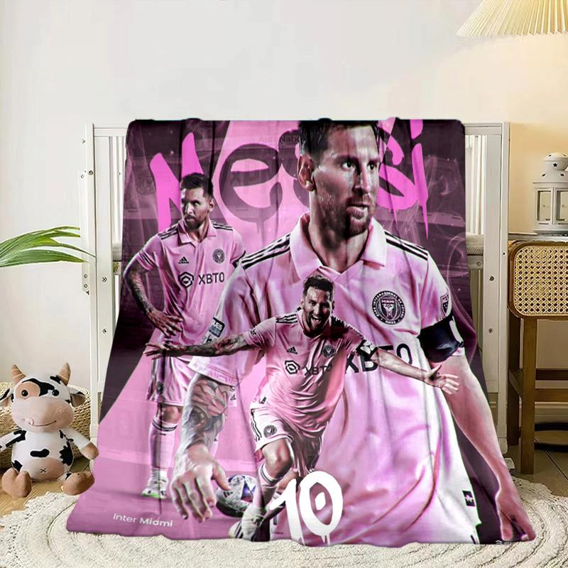 Messi's Pink  Portable Blanket/Soft Blanket Bedding Blanket Suitable for Travel Camping Living Rooms Offices Sofas Fan Gifts