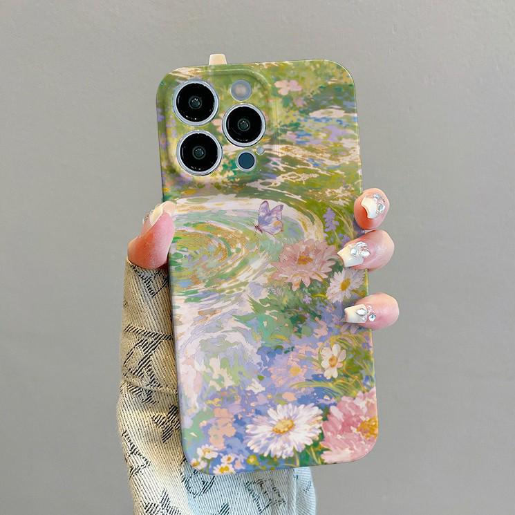 Креативный чехол для телефона с волнистым цветочным узором для iPhone 17 Pro Max, Защитные чехлы для iPhone 14-16, Мультяшный дизайн.