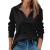 Women's Autumn And Winter Tops V-Neck Solid Color Casual Fashion Top T-Shirt