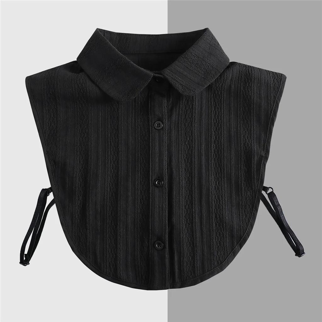 New Women White Lace Fake Collar Vintage Shirt Detachable Collar Front Tie Men Lapel Blouse Top Sweater Cotton False Collars