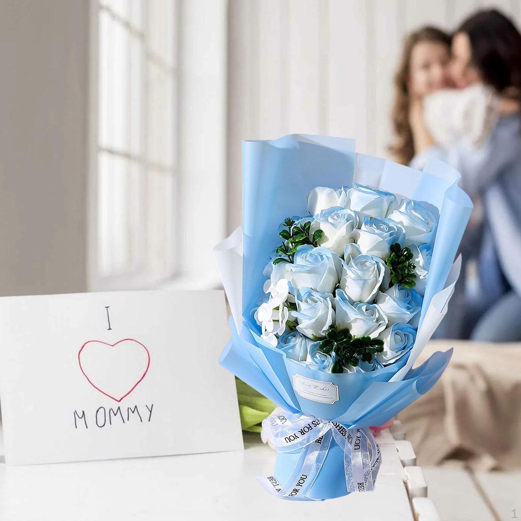 Искусственная цветочная композиция из мыла, лепестки роз, букет для дома и офиса