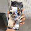 Милый Заяц Детеныши Кроликов Жесткий ПК Чехол Для Телефона Для Samsung Galaxy Z Flip 6 5 4 3 Черный Чехол ZFlip6 Flip5 Flip4 5G Складной Принт Ca