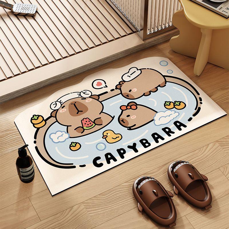 Cartoon Bathroom Absorbent Floor Mat Toilet Dirt-resistant Non-slip Diatom Mud Toilet Quick Drying