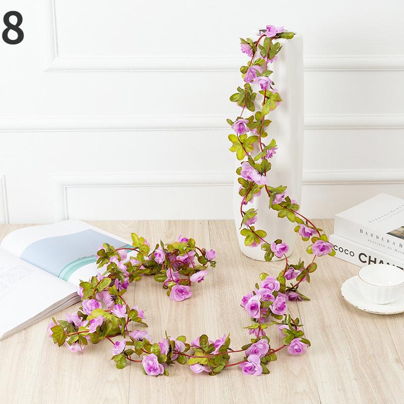 250CM Rose Artificial Flowers Christmas Garland for Wedding Home Room Decoration Spring Autumn Garden Arch DIY Fake Plant Vine