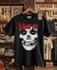Винтажная футболка Misfits Fiend Skull с красным логотипом, ретро, панк-рок, графическая, черная