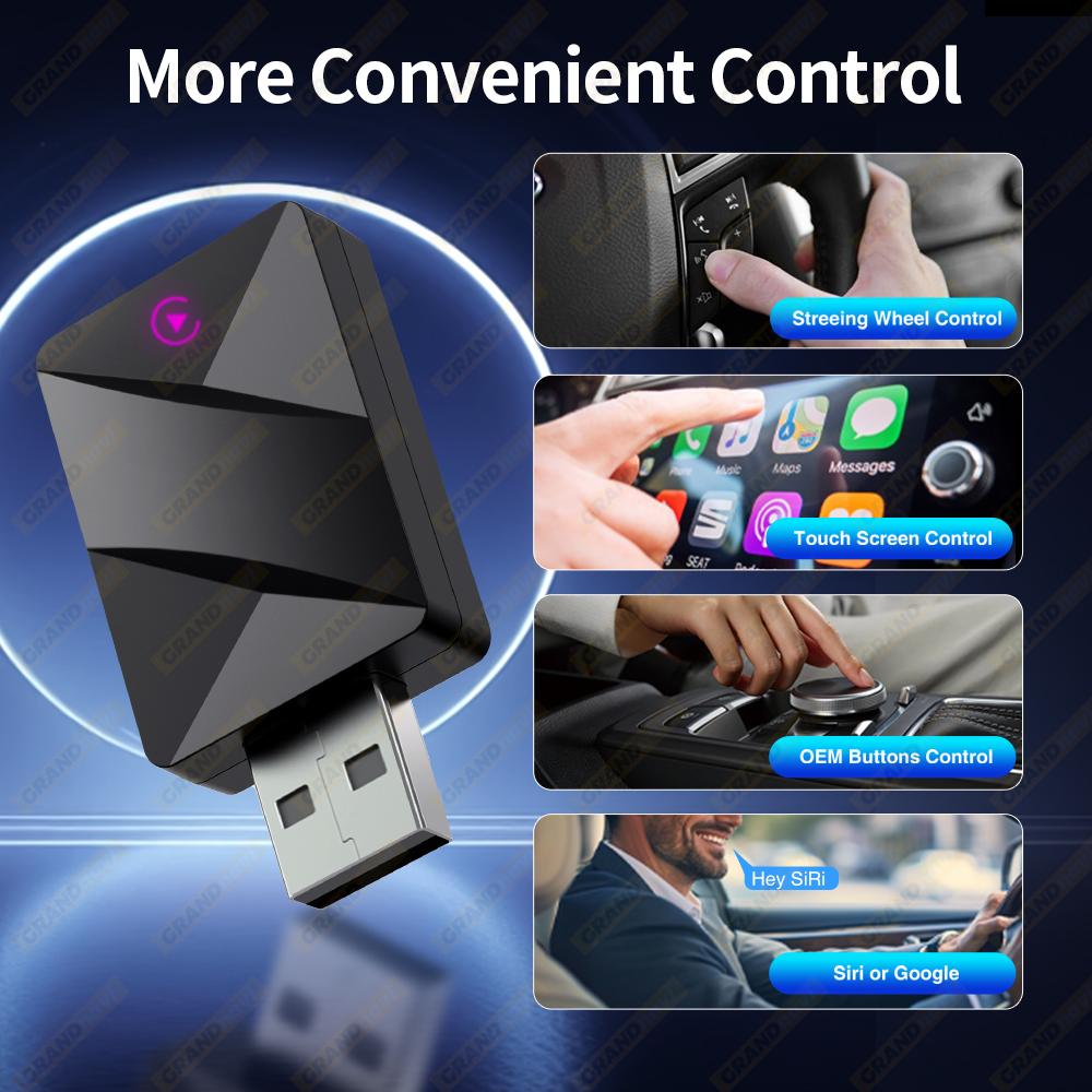Новый 2-в-1 Беспроводной адаптер CarPlay и Беспроводной адаптер Android Auto 5 ГГц WiFi Type-C/USB Plug Play Беспроводной CarPlay