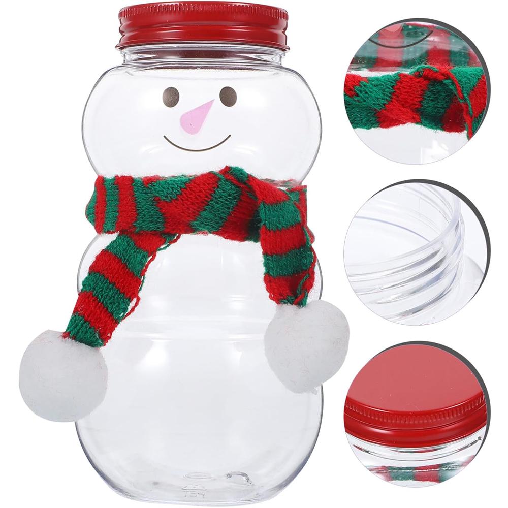 500 мл Пластиковые бутылки для сока в виде снеговика Пустая рождественская бутылка для молочных напитков Шарфы Контейнеры для напитков Бутылки для смузи и воды