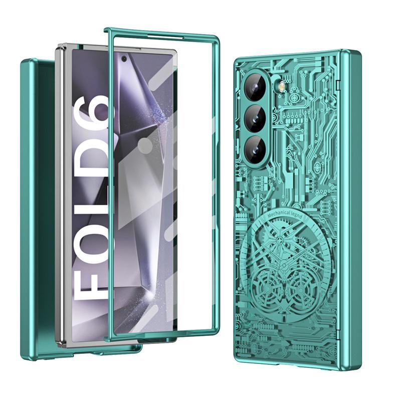 Для Samsung Galaxy Z Fold8 Ultra 7 6 5 4 3 2 Механическая Легенда Покрытие ПК Шарнир Покрытие Всего Тела Прочный Чехол С Закаленным Стеклом