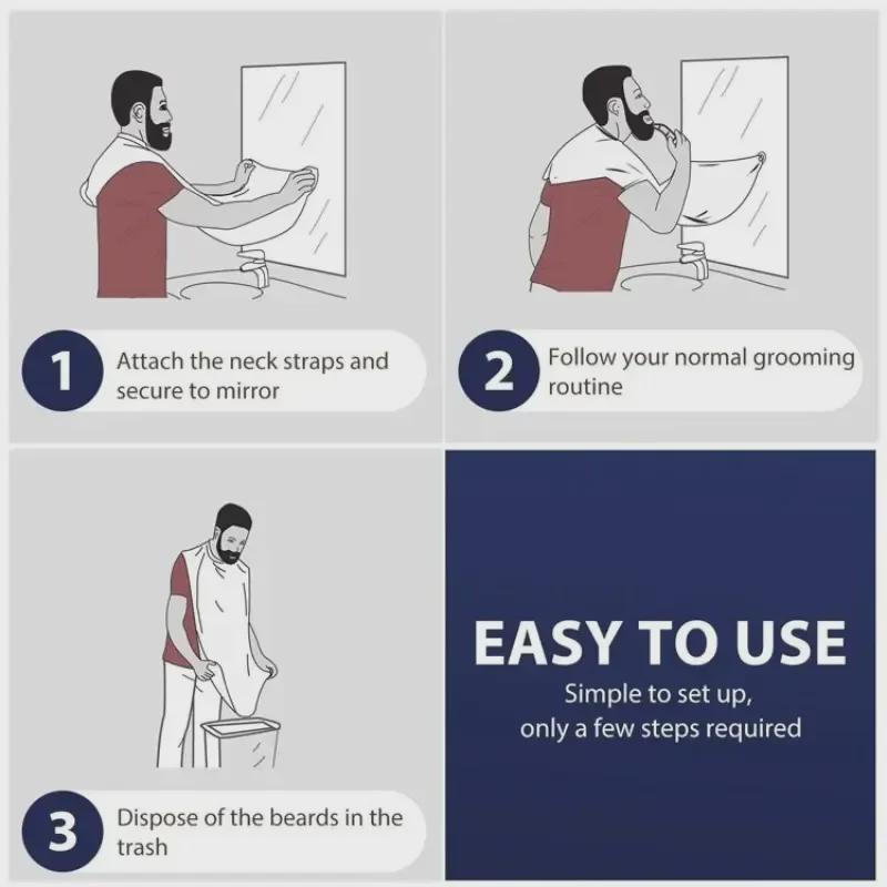 Мужской нагрудник Cross-Border Beard: Салфетка для бритья из полиэстеровой тафты с присоской для парикмахерских и стайлинга