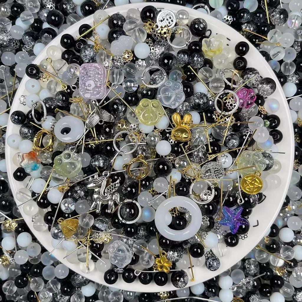 Браслет из бисера в нефритовом стиле Nezha Ao Bing, разноцветные круглые стеклянные бусины