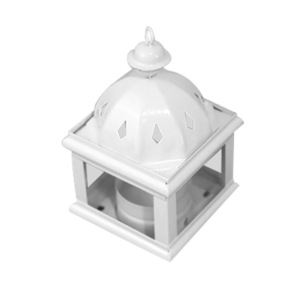 Wrought Iron Hanging Candlestick Glass Lamp Candle Holder Indoor Decor