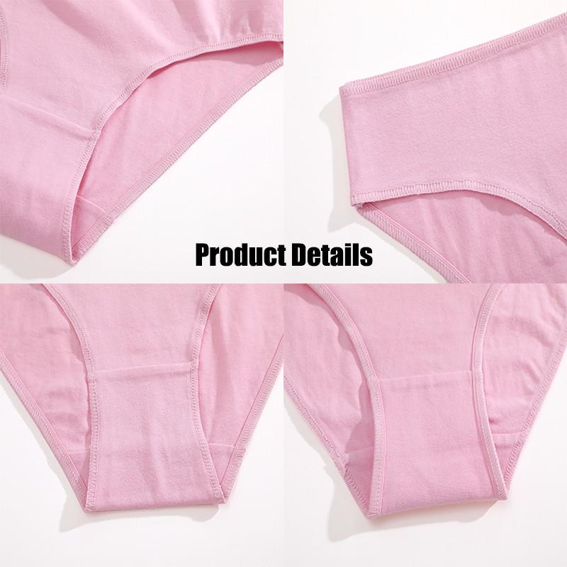 FINETOO Mid-waist Cotton Panty For Women Sexy Solid Color Lingerie Soft and Breathable Underwear
