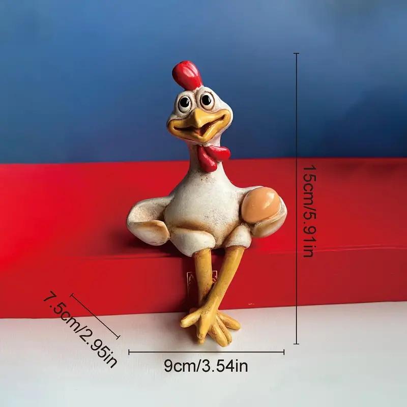 Смешная фигурка петуха, креативная смоляная скульптура животного для двора, скульптура цыпленка, украшение для дома, орнамент