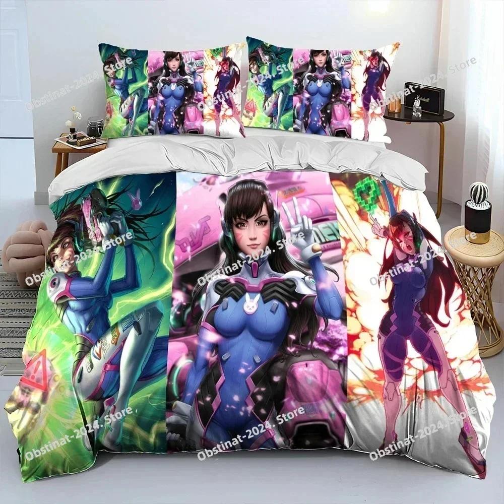 3D Печать OW Игра Overwatch DVA Комплект постельного белья Пододеяльник Постельный комплект Чехол на одеяло Наволочка Одеяло king Queen Размер Мальчики Взрослые
