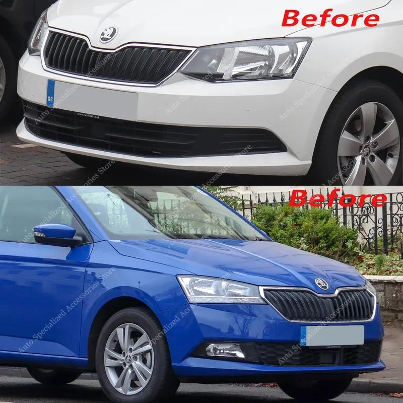 For Skoda Fabia MK3 Front Bumper Lip Spoiler Splitter Fabia 3 NJ TSI TDI MPI 2014-2021 BodyKits Accessories Diffuser Exterior