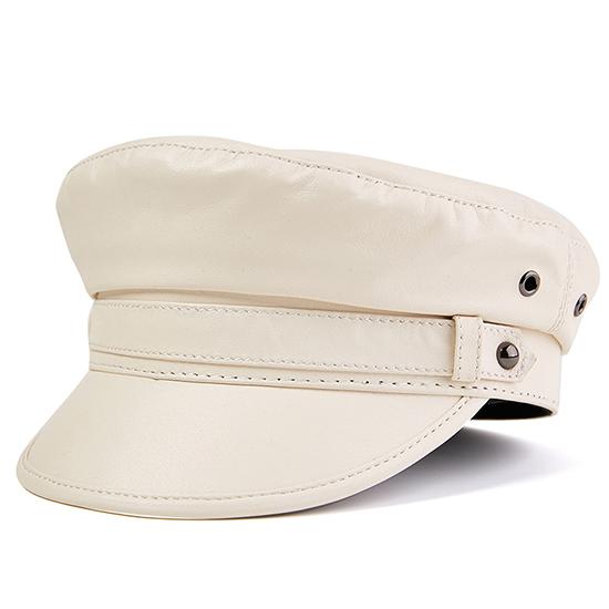 Autumn and Winter Europe and America Middle-aged and Elderly Motorcycle Men Leather Rock Pirate Cap Captain Cap Outdoor Flat Cap