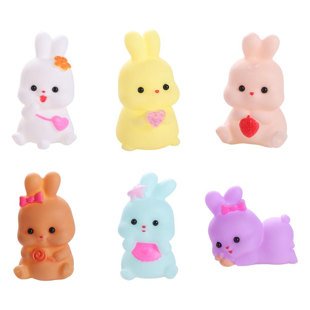 6 шт./компл. Сжимаемый пасхальный кролик, игрушка-фиджет из ПВХ, кролик, медленно восстанавливающийся, игрушки-кролики для взрослых