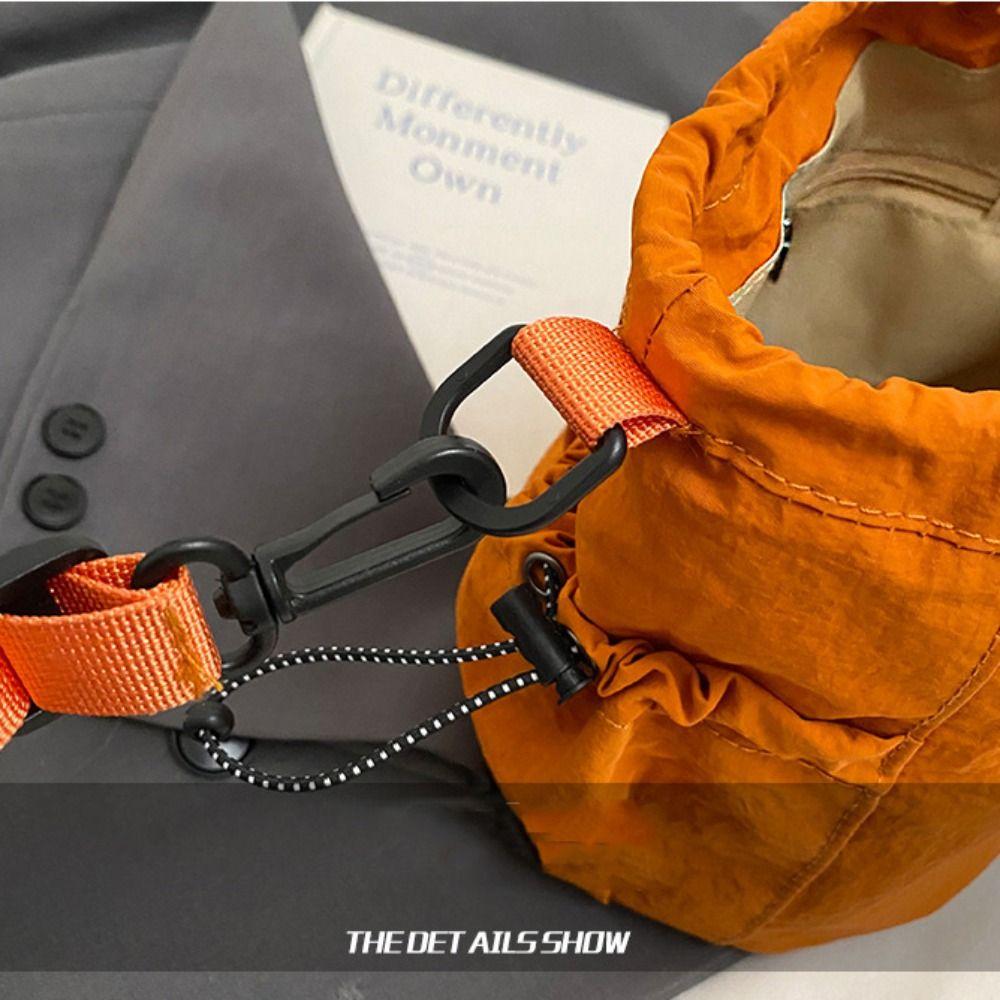Korean Style Drawstring Bucket Bag Handbag Small Crossbody Bag Sweet Nylon Shoulder Bag  Travel
