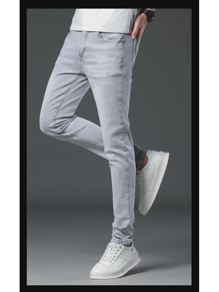 Trendy Slim-Fit Denim Trousers - Casual High-End Men's Fashion