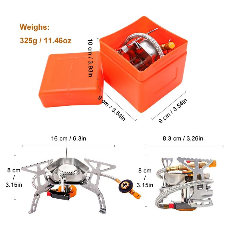 Кемпинг Туристическая горелка Мощная газовая плита Посуда Портативная печь Пикник Барбекю Туристические принадлежности Отдых на природе