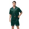 Large Men's Short Sleeved Shorts Satin Summer Casual Home Wear Pajama Set