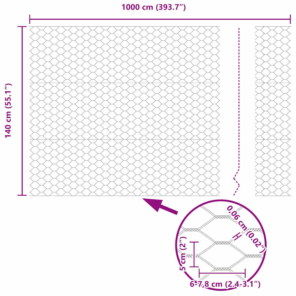 Welded Wire Fence 10 x 1.4 m (W x H) Hot Dip Galvanized Steel