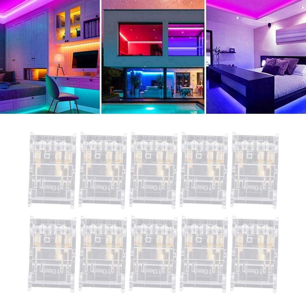 10pcs Transparent COB Light Strip Connectors 2Pin LED Strip to Wire Connectors Home Use