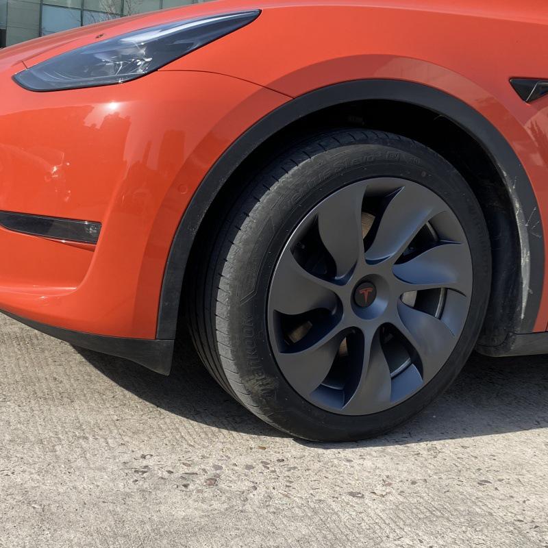 Tesla Model Y 19" Wheel Hub Decorative Protective Cover - Cyclone Turbine Design.