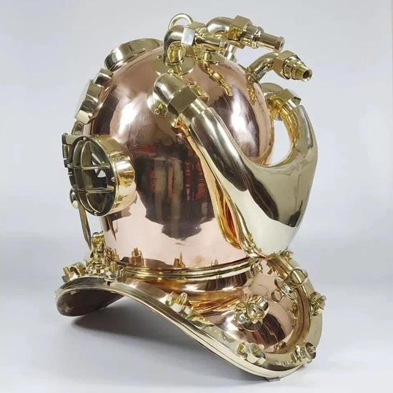 Copper Brass Diving Helmet 55.88 Cm Mark V US Navy Heavy Diving Helmet Gift For Navy Officer, Home, Office Decorative