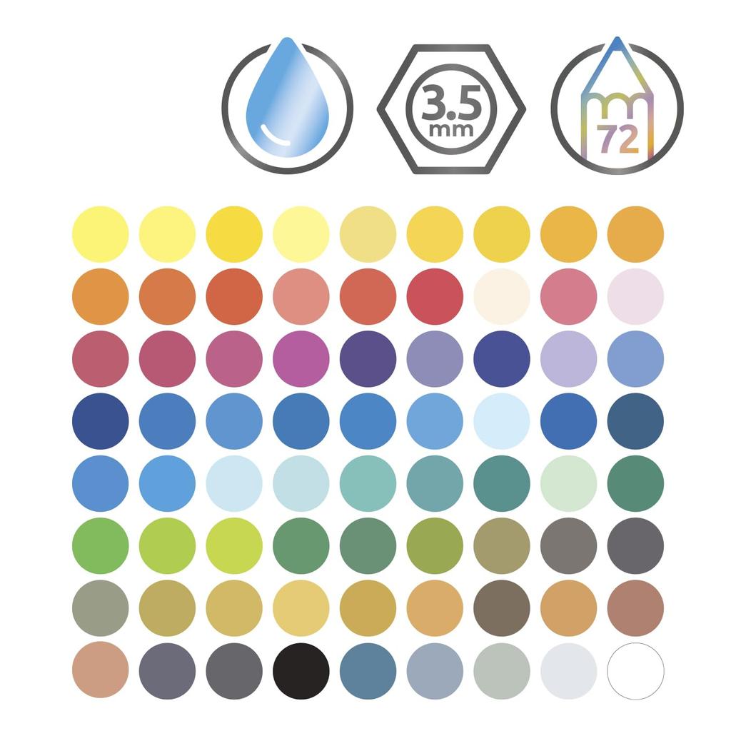 Derwent Watercolor 32889 Pencils, 72-Color Set,