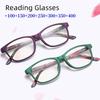 Fashion Women Reading Glasses Flower Print Resin Read Eyeglasses Magnifying Presbyopic Eyewear +1.0~+4.0 Reading Glasses Women