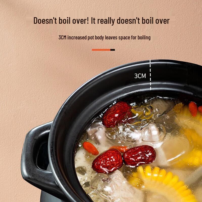 Cui Da Huang 6L Ceramic Claypot Soup Pot with Anti-overflow Lid